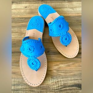 NEW Jack Rogers Jacks Flat Navajo Sandal Turquoise Leather size 6